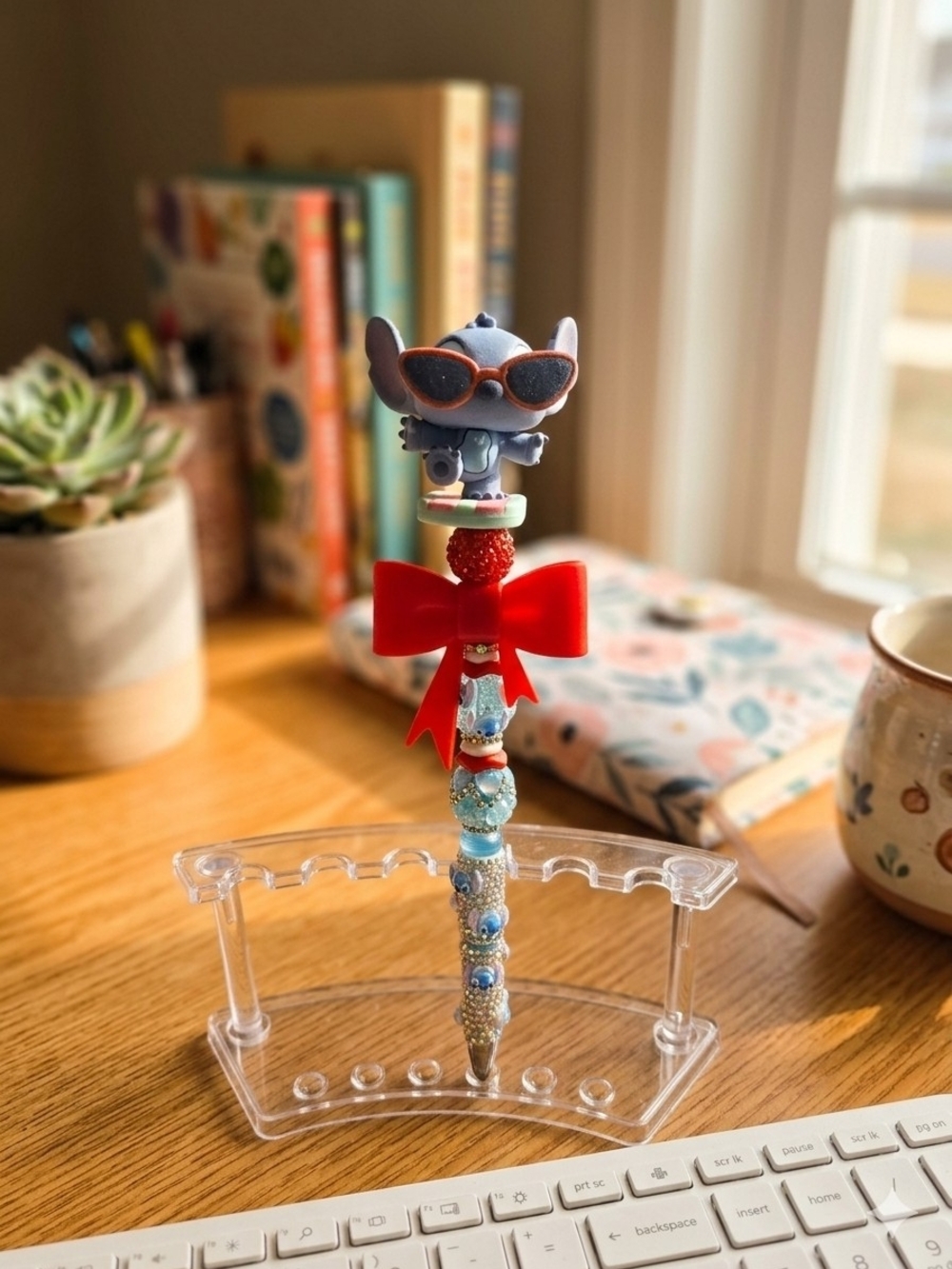 Stitch In Beaded Pen with Red Bow